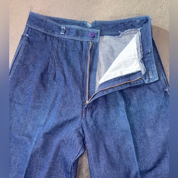 Seattle Blues Vintage Size 14 Ultra High Rise Wide Leg Straight Jeans - Picture 9 of 13